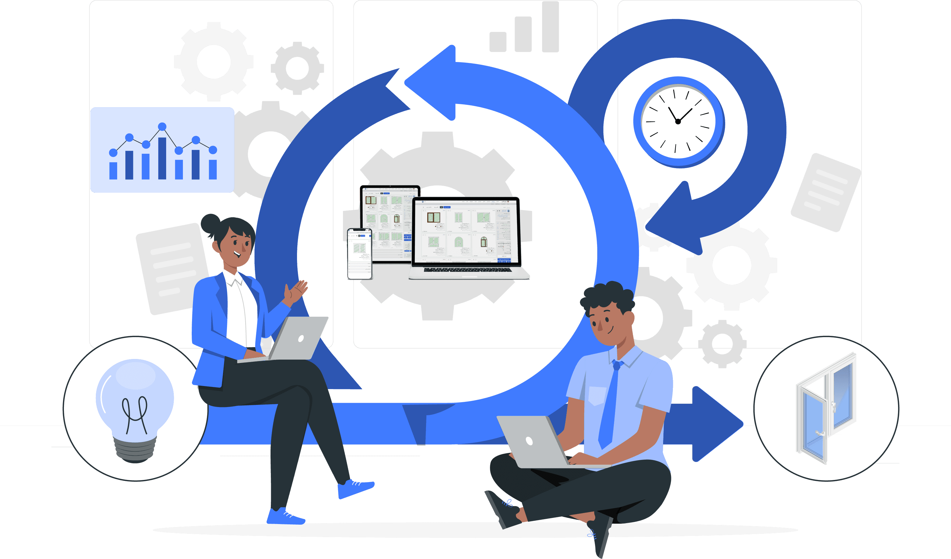 مدیریت یکپارچه پروژه‌ها از سفارش تا نصببا وین‌باکس، مدیریت پروژه از صفر تا صد با یکپارچگی کامل انجام می‌شود. این نرم‌افزار تمام مراحل، از ثبت سفارش و طراحی تا تولید، برش، حسابداری، حمل‌ونقل و خدمات پس از فروش را به‌صورت هماهنگ و یکپارچه مدیریت می‌کند. با وین‌باکس، تمامی بخش‌های پروژه به هم متصل بوده و بدون وقفه پیش می‌روند، که نتیجه آن کاهش اشتباهات، افزایش بهره‌وری و بهبود کیفیت نهایی محصول است.